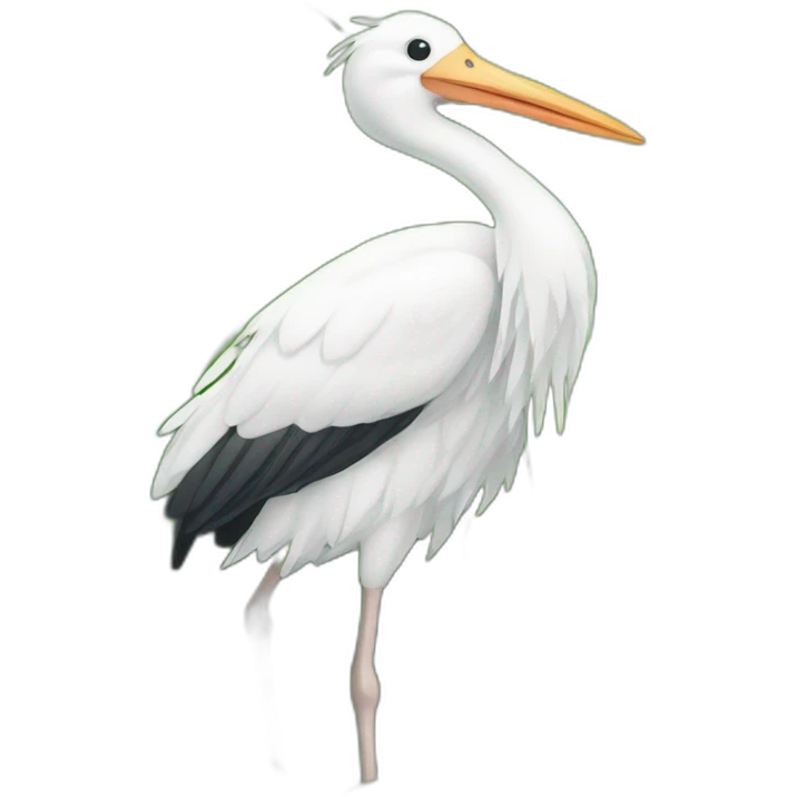 stork on cabbage field emoji
