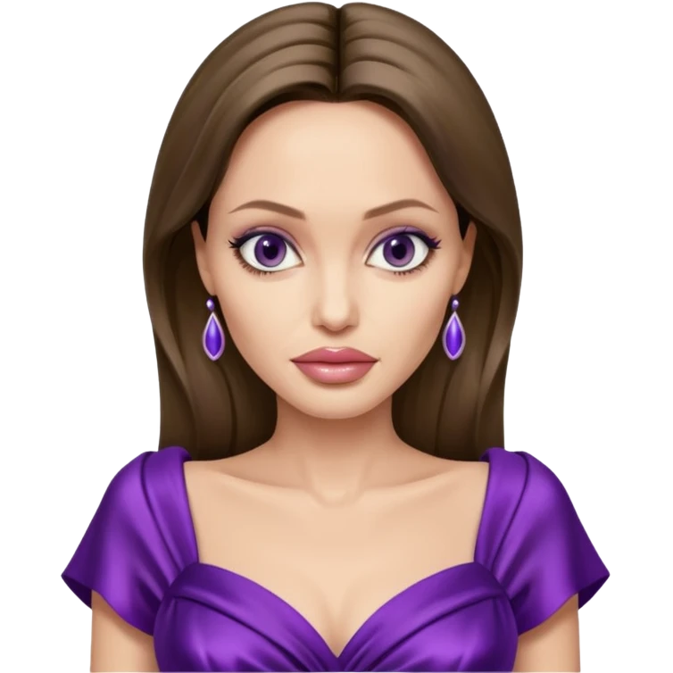 Angelina Jolie, purple dress emoji