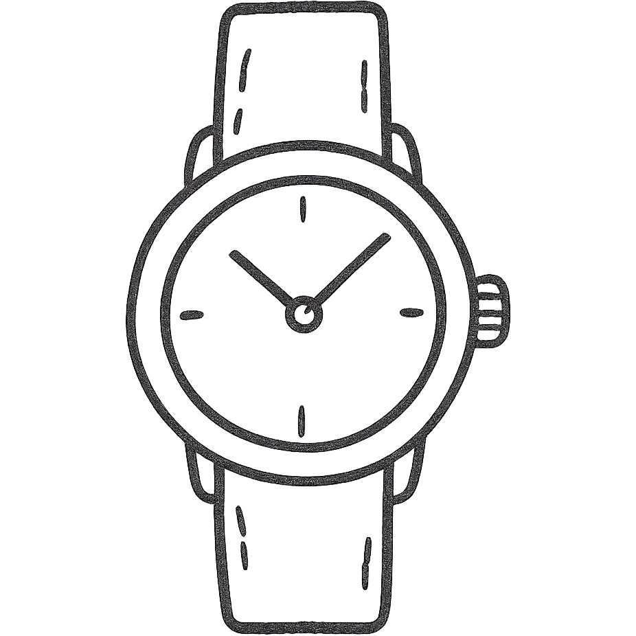 watch, hand drawn icon style, sketchy and casual emoji