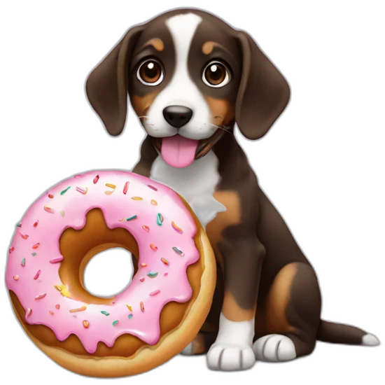 Puppy eating donut emoji