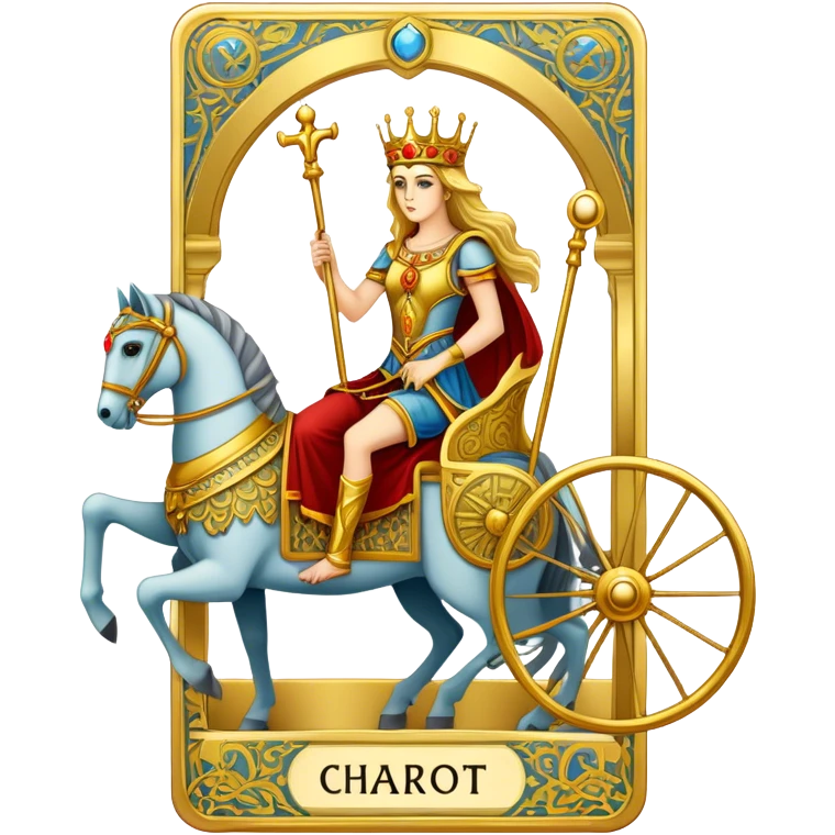 Tarot Card with the chariot on it  emoji