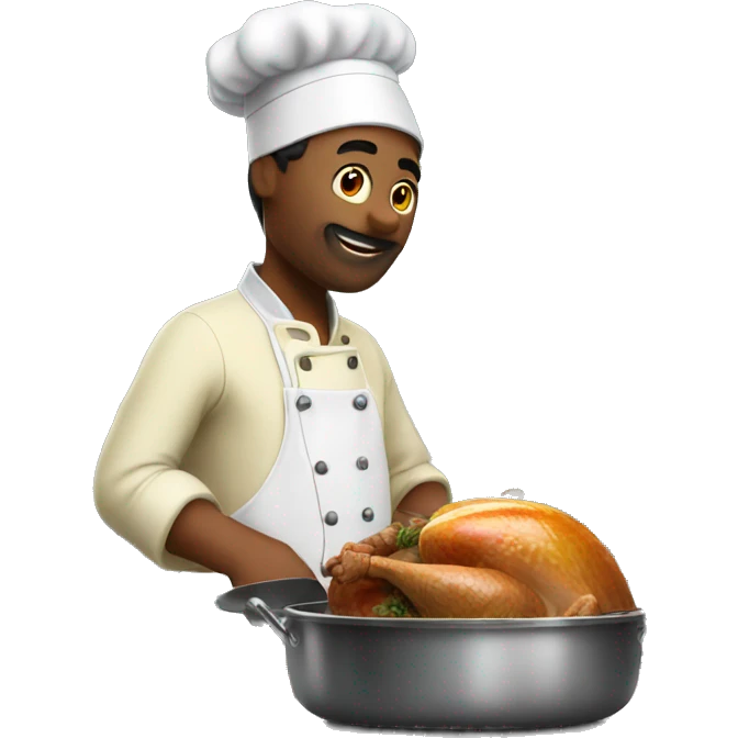 Chef cooking turkey in a kitchen  emoji