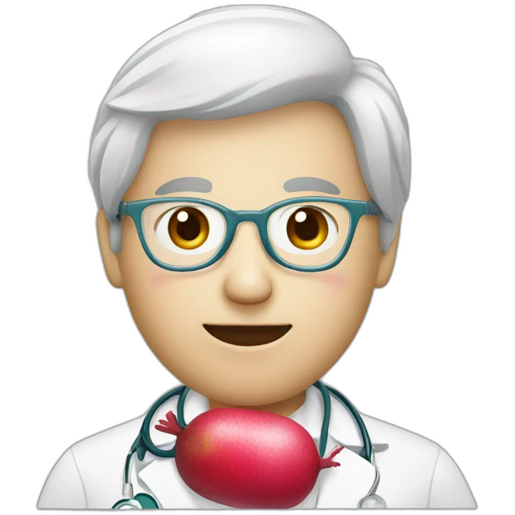 doctor with a head like radish emoji