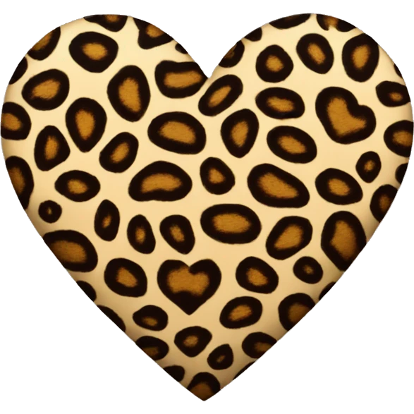 leopard print heart emoji
