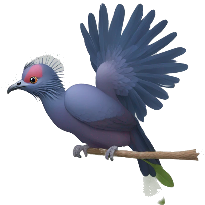 Victoria crowned pigeon emoji