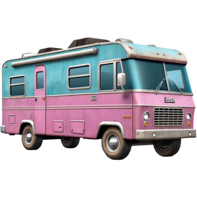 Aerodynamic Streamlined retro dilapidated hillbilly-Barbie Vader styled motor home rv off-roading rock-climbing 4x4 desert Winnebago party monster truck  emoji