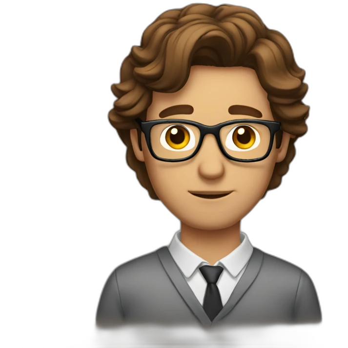brown-haired man wearing glasses who can't get a key into a lock emoji