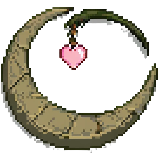 khaki crescent moon with a small heart emoji