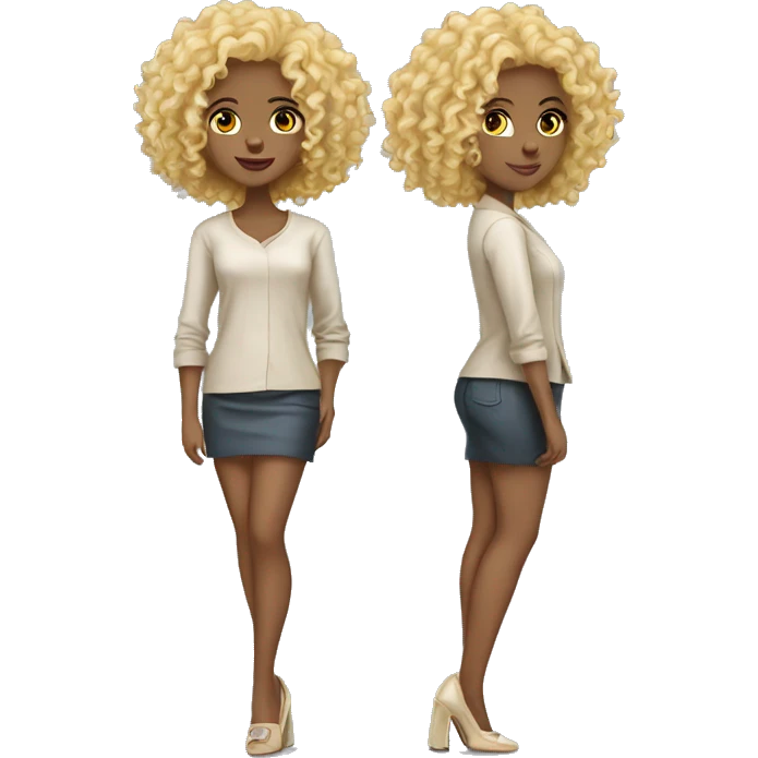 curly blonde bots on heels emoji