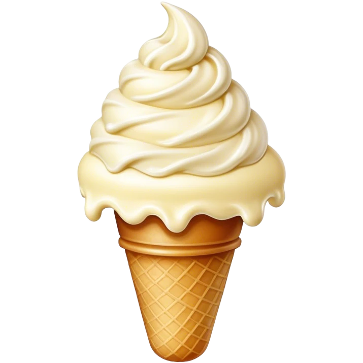 realistic iced vanilla ice cream emoji