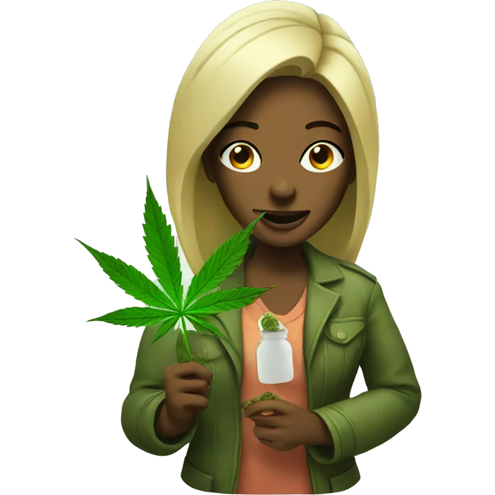 women with weed emoji