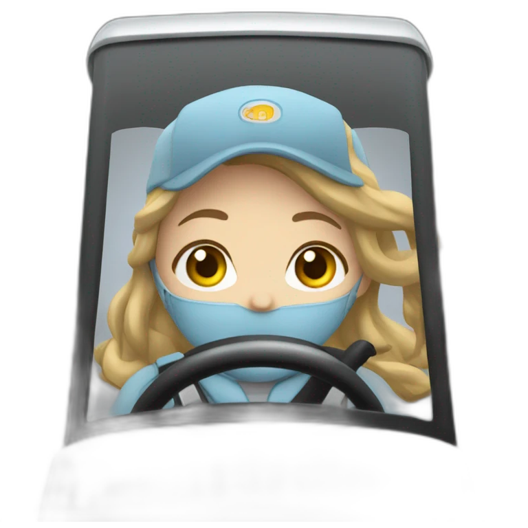 Train high velocity girl driving emoji