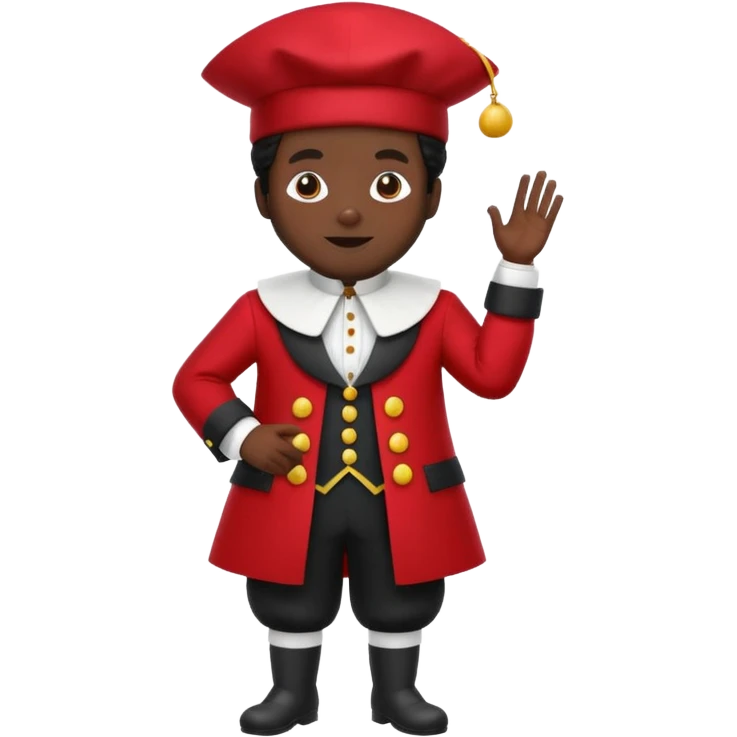 Sinterklaas zijn knecht, zwarte piet met zijn muts, kraag, Piet pak  emoji