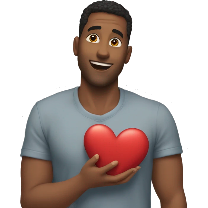 🤗 con un corazón entre las manos emoji