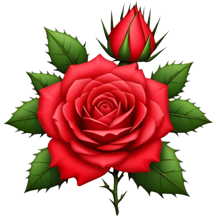 A rose flower with sharp thorns emoji