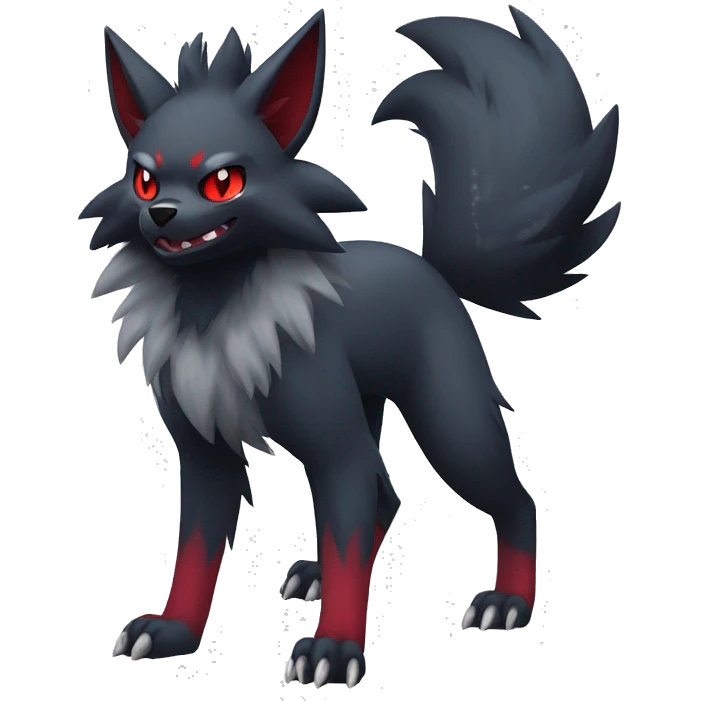 Cool Edgy Zorua-Zoroark-Mightyena full body emoji