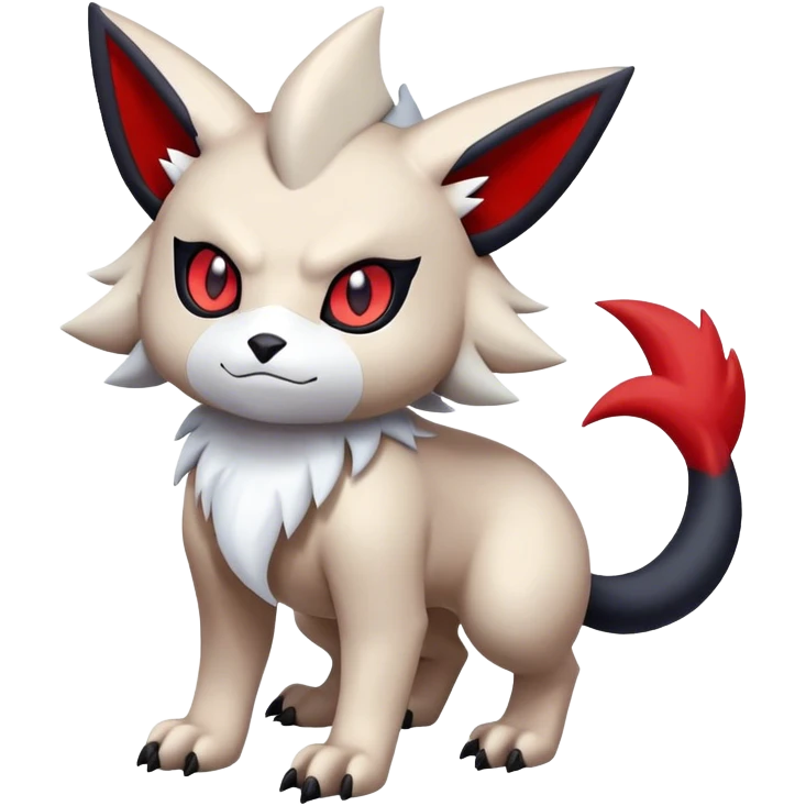 Edgy Cool Kawaii Litten-Absol-Zorua-Zangoose-Pokémon Full Body emoji