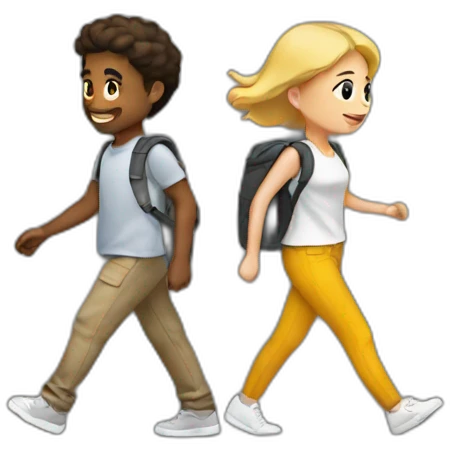 my friends walking emoji