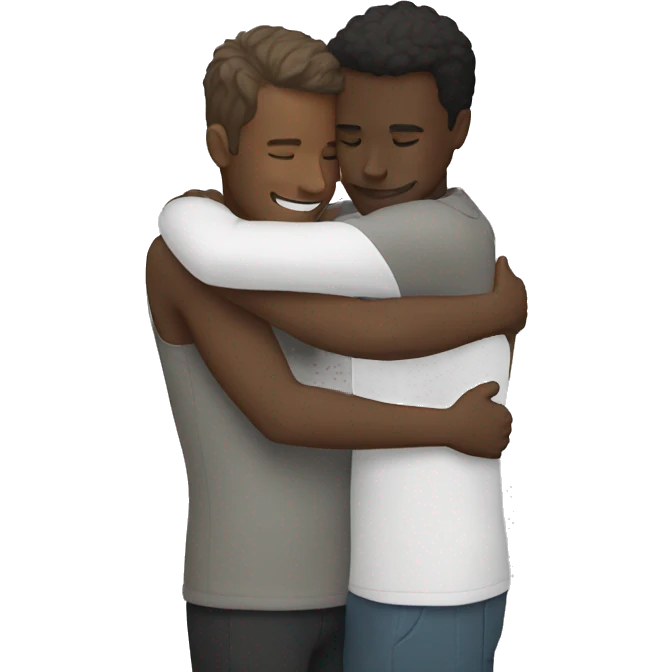 Two white men hugging emoji