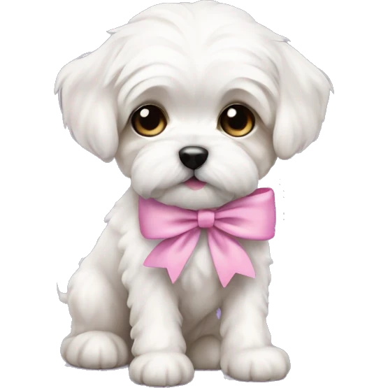 Schichon puppy pink bow emoji