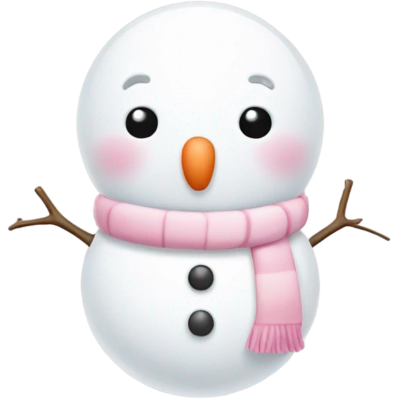 Cute white and light pink snowman emoji