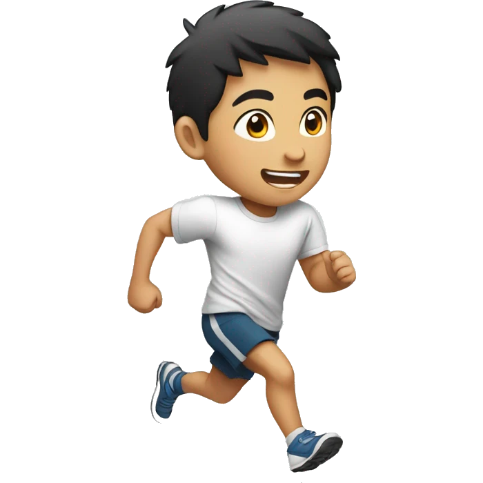 asian Boy with running in t-shirt emoji