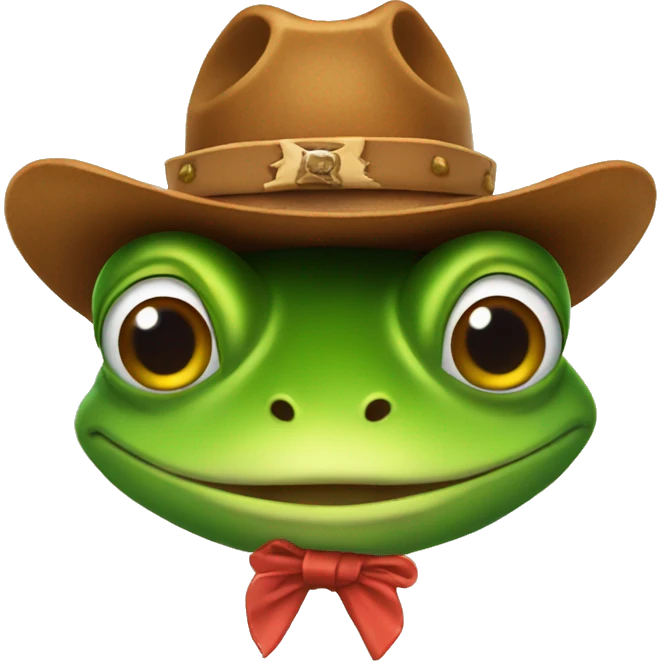 Frog with cowboy hat emoji