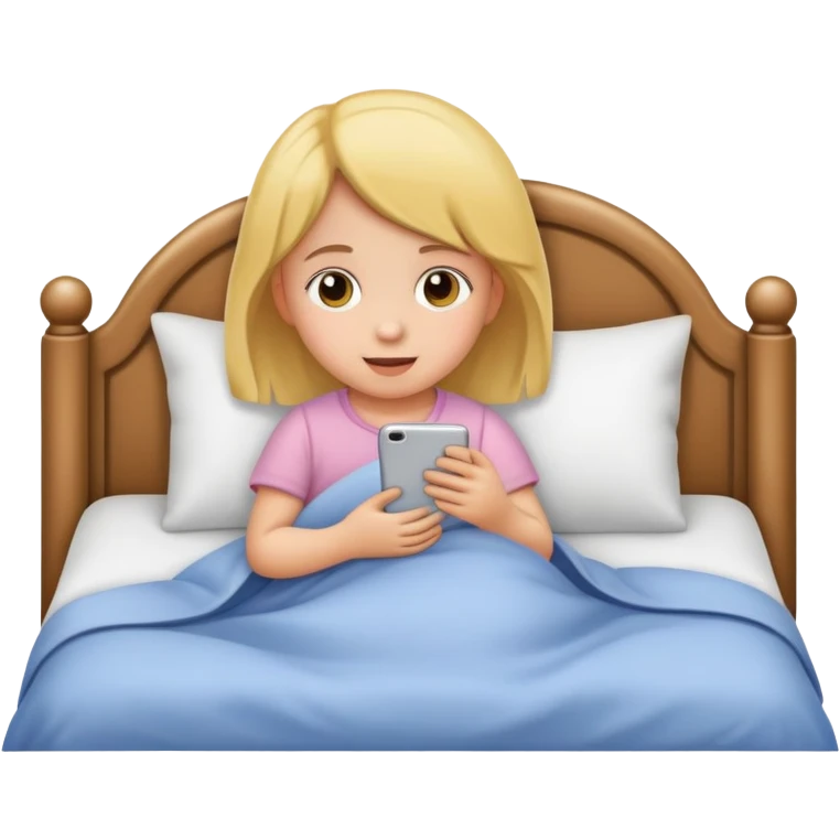 Toddler girl in bed emoji