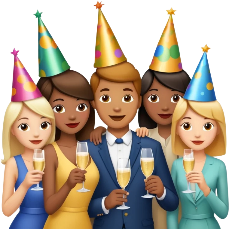 group of excited people celebrating together emoji