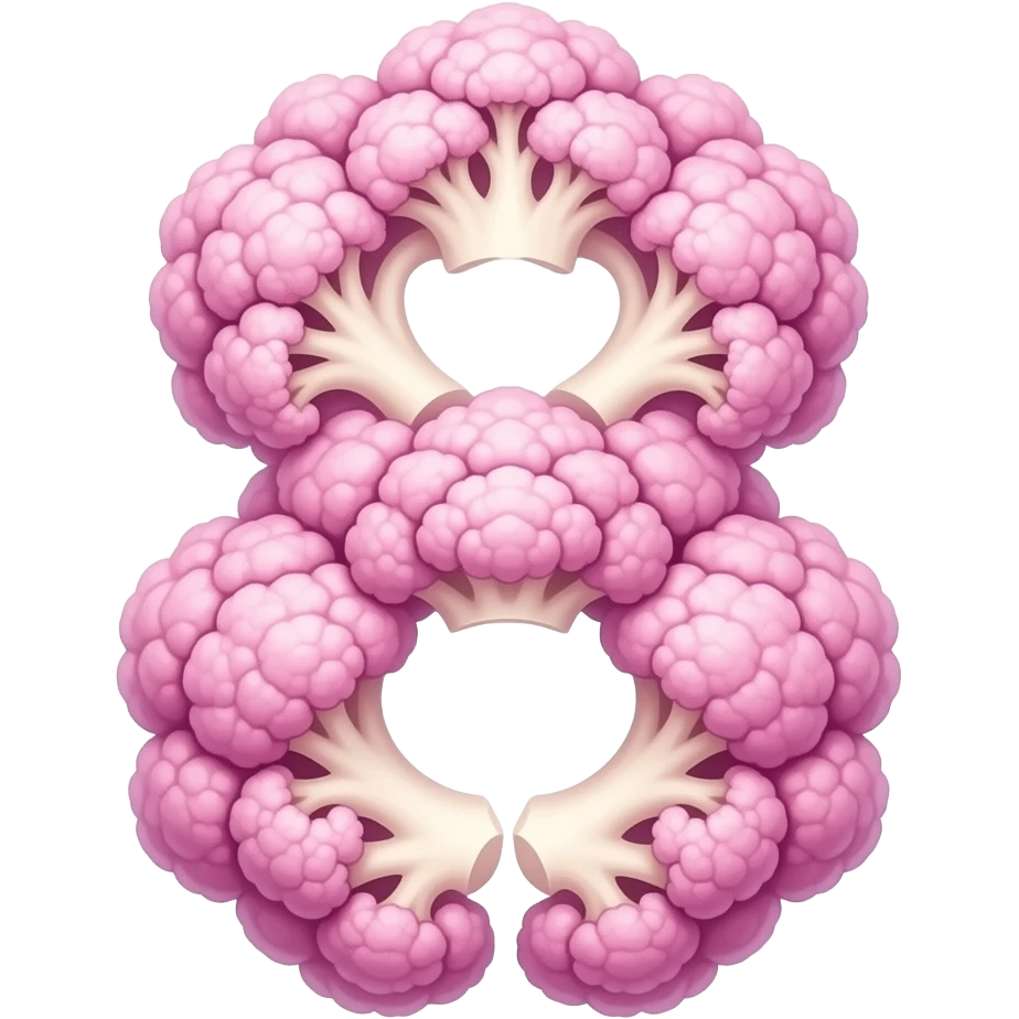 Cauliflower number shape pink emoji
