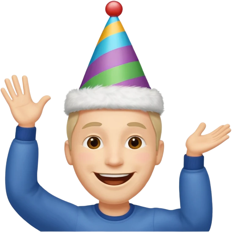 Emoji de un hombre feliz de festejo solo cabeza  emoji