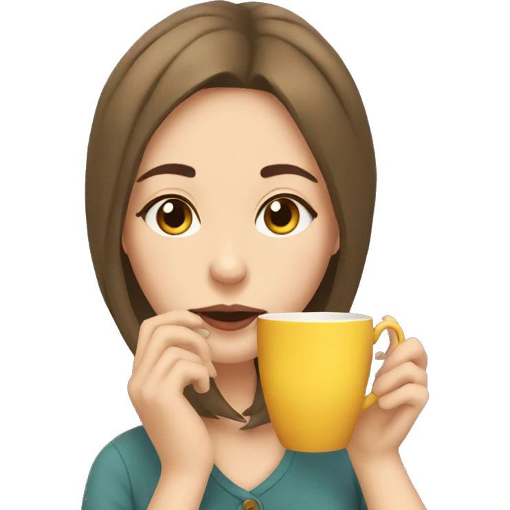 girl sipping tea emoji