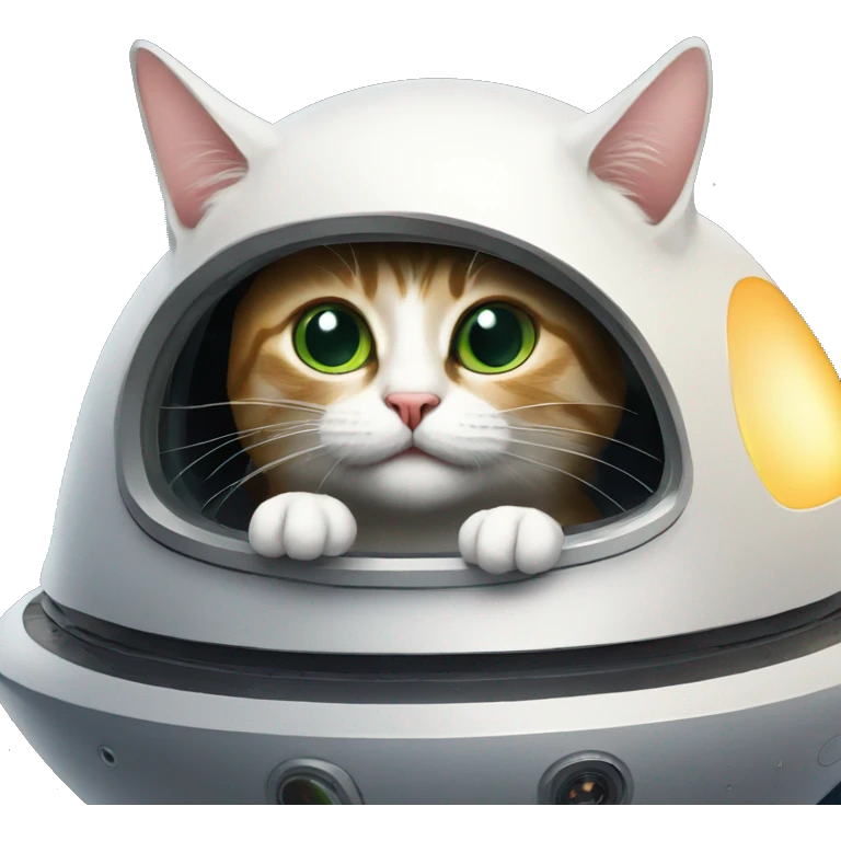 funny cat on alien spaceship emoji