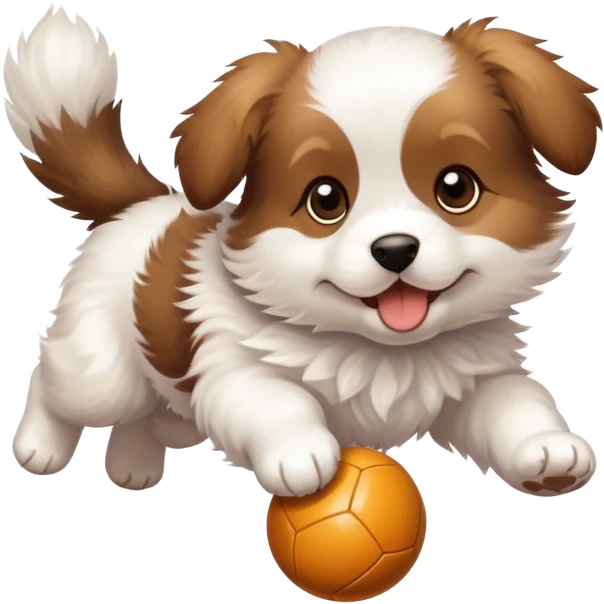 puppy chasing a ball emoji