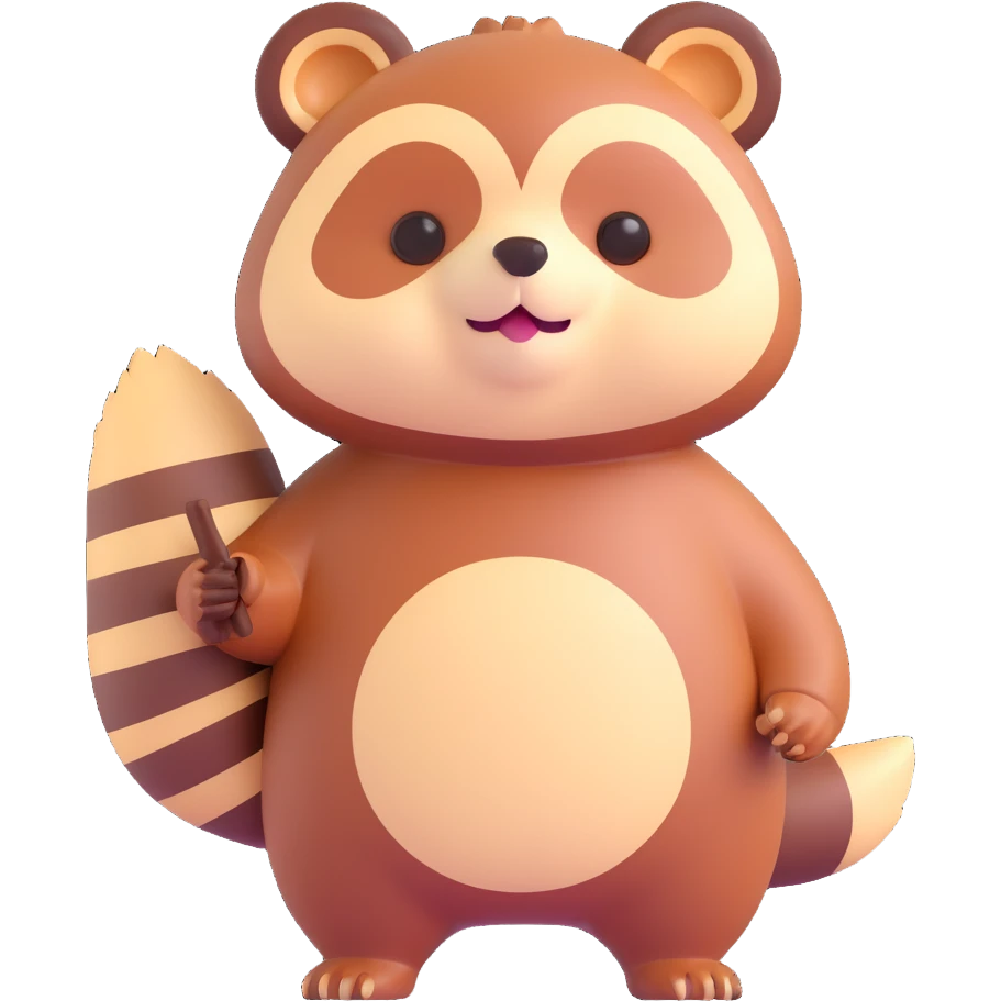 cute tanuki, standing  emoji