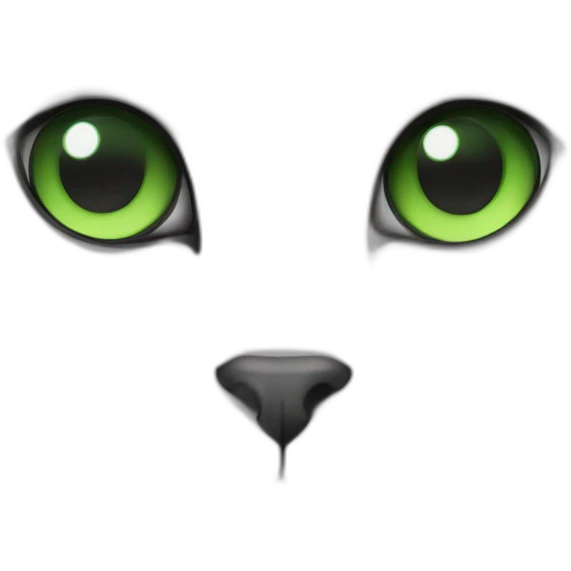 black and white cat with green eyes emoji