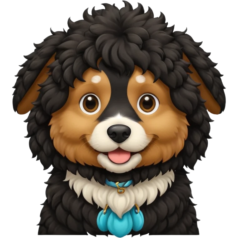 mediem black curly dog emoji