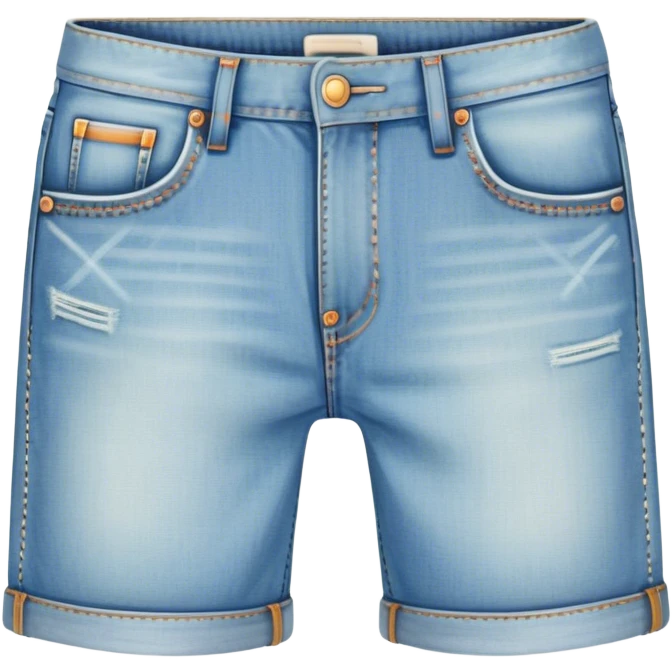 vintage light wash denim shorts emoji