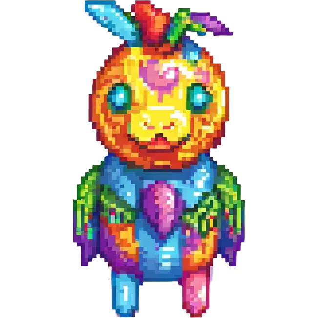 vibrant stylized colorful party pinata sprite for 2D fruit ninja game emoji