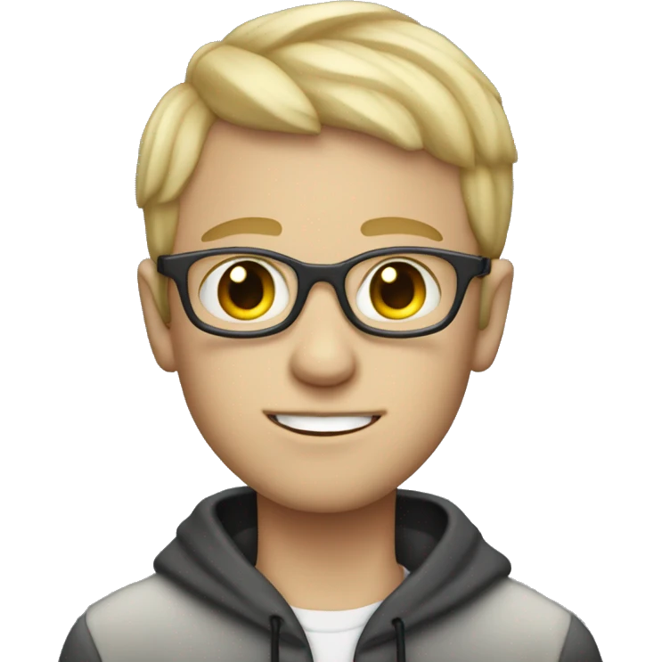 White boy with really short hair music producer with macbook emoji
