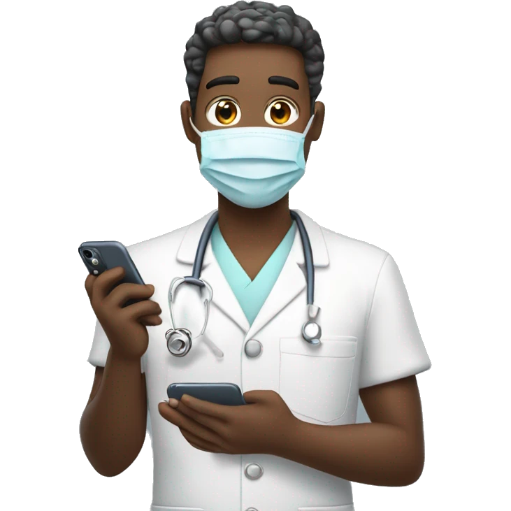 Dentist holding iPhone 15 pro max grey emoji