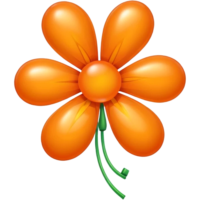 Orange flower, balloon style, shiny, inflated look emoji