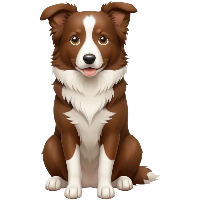Brown Border Collie sitting emoji
