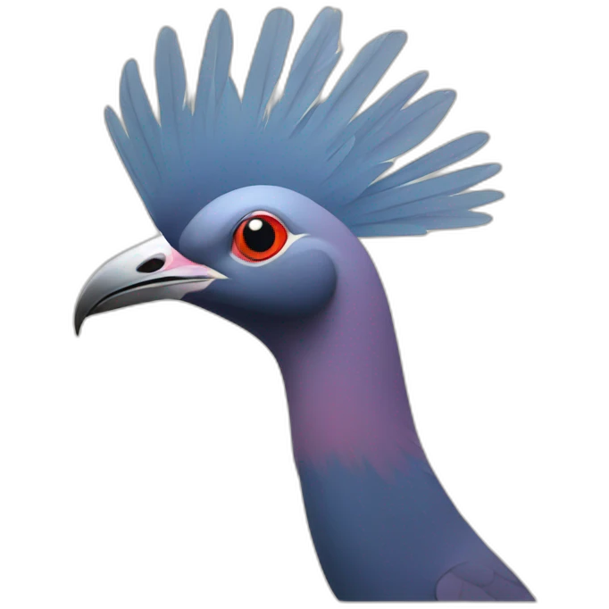 Victoria crowned pigeon  emoji