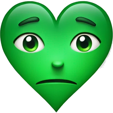 Green heart on a white background  emoji