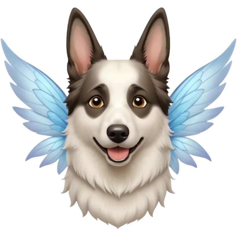 White belgian Shepard feels a fairy emoji