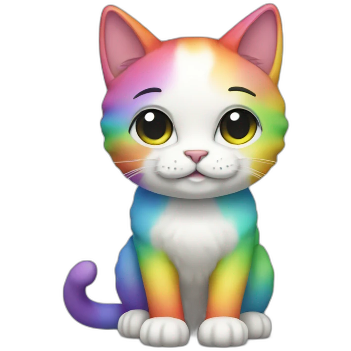 Rainbow Cat Full Body emoji