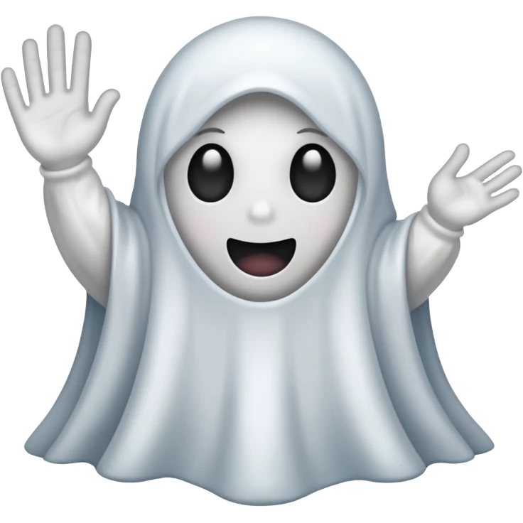 Cute ghost siéging heil emoji