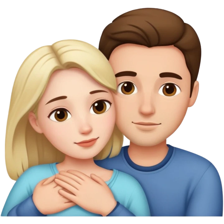 Woman and man cuddling  emoji
