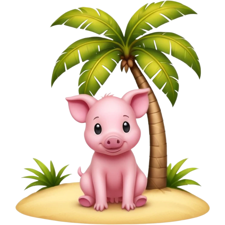 Piglet under a palm tree emoji